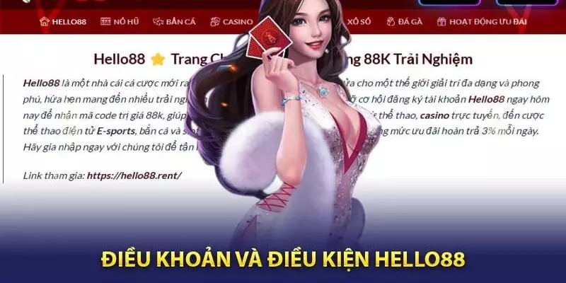 Quy trình rút tiền có trong điều khoản và điều kiện Hello88